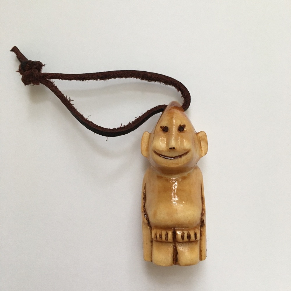 Carved Wooden Pocket Billiken “Good Luck” Charm
